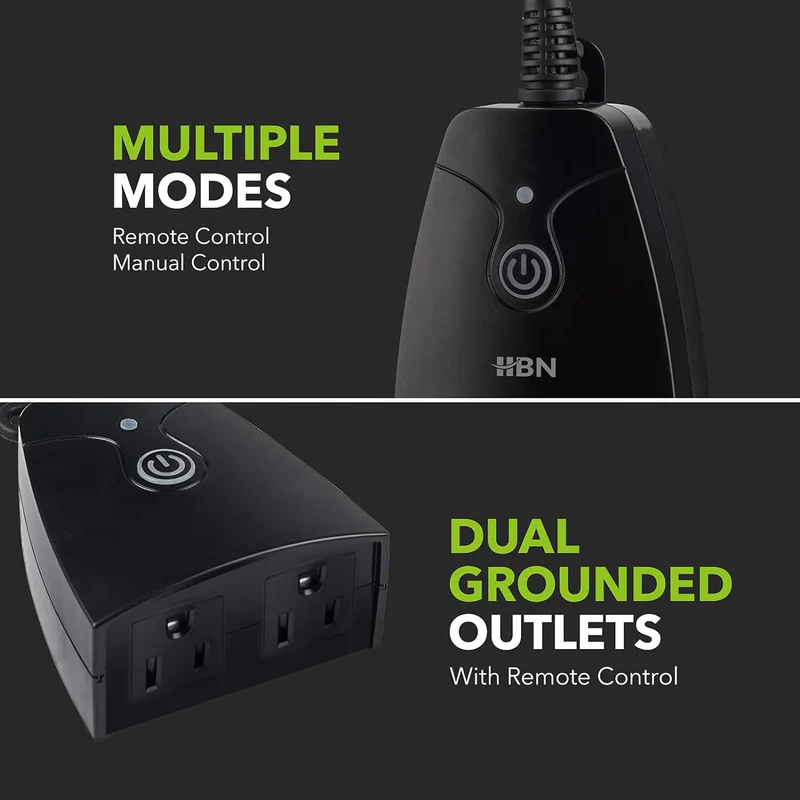 An Outdoor Dual 3-Prong Outlet with BN-LINK Remote Control: Ease of Use and Convenience at Your Fingertips