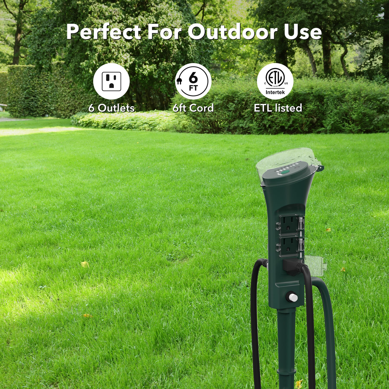 Illuminate Your Outdoor Space Effortlessly with BN-LINK's Outdoor Multi Socket Timer Yard Stake