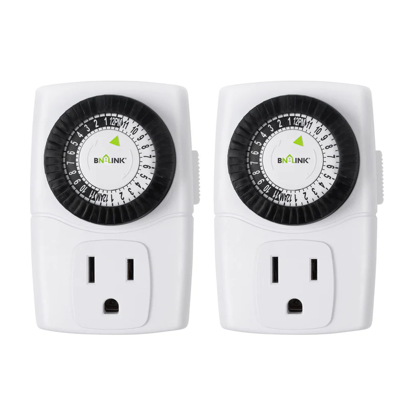 Streamline Your Daily Routine with BN-LINK 2-Pack/4-Pack 24-Hour Mechanical Outlet Timer