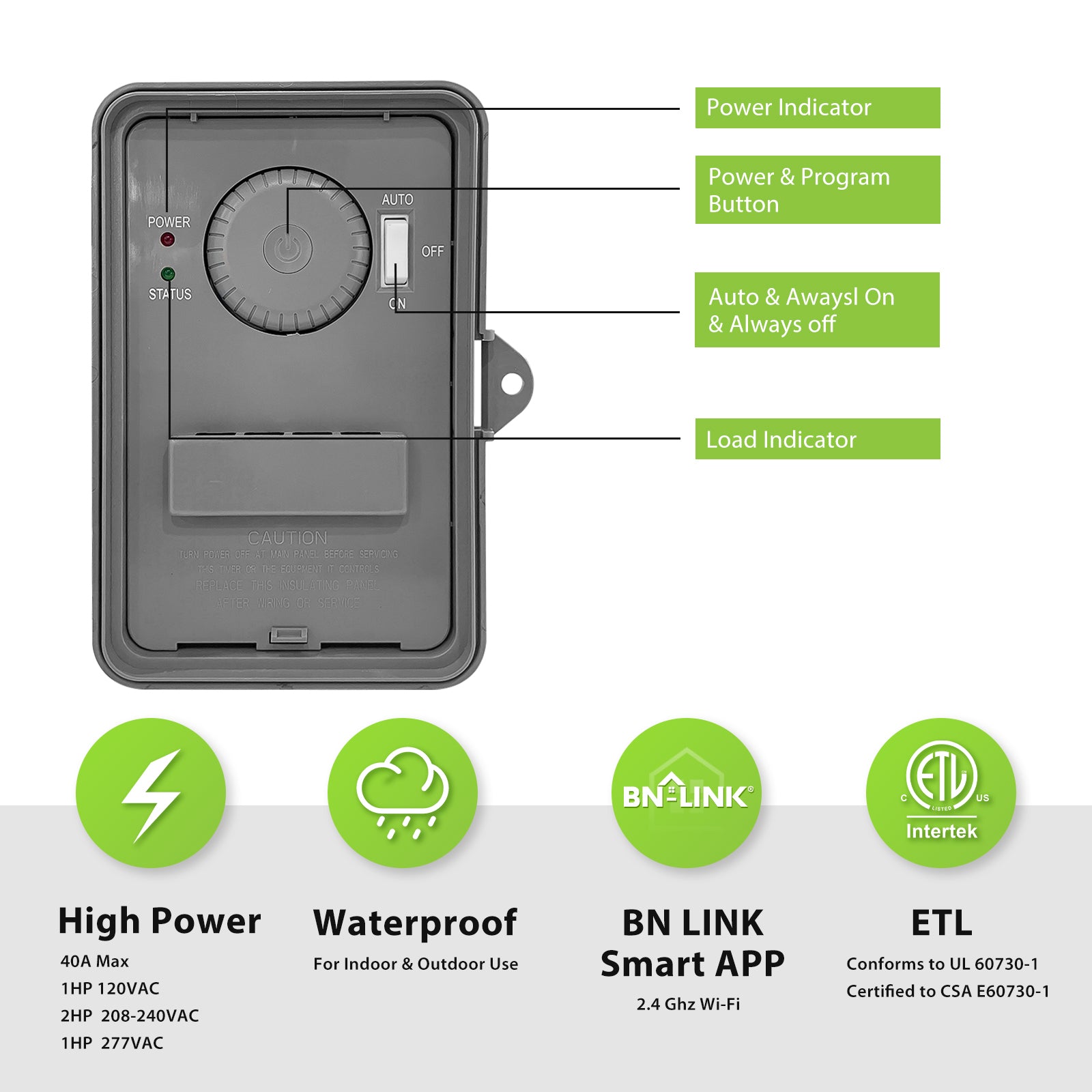 Experience Ultimate Control with BN-LINK Outdoor Pool Heavy-Duty Smart WiFi Box Timer Switch