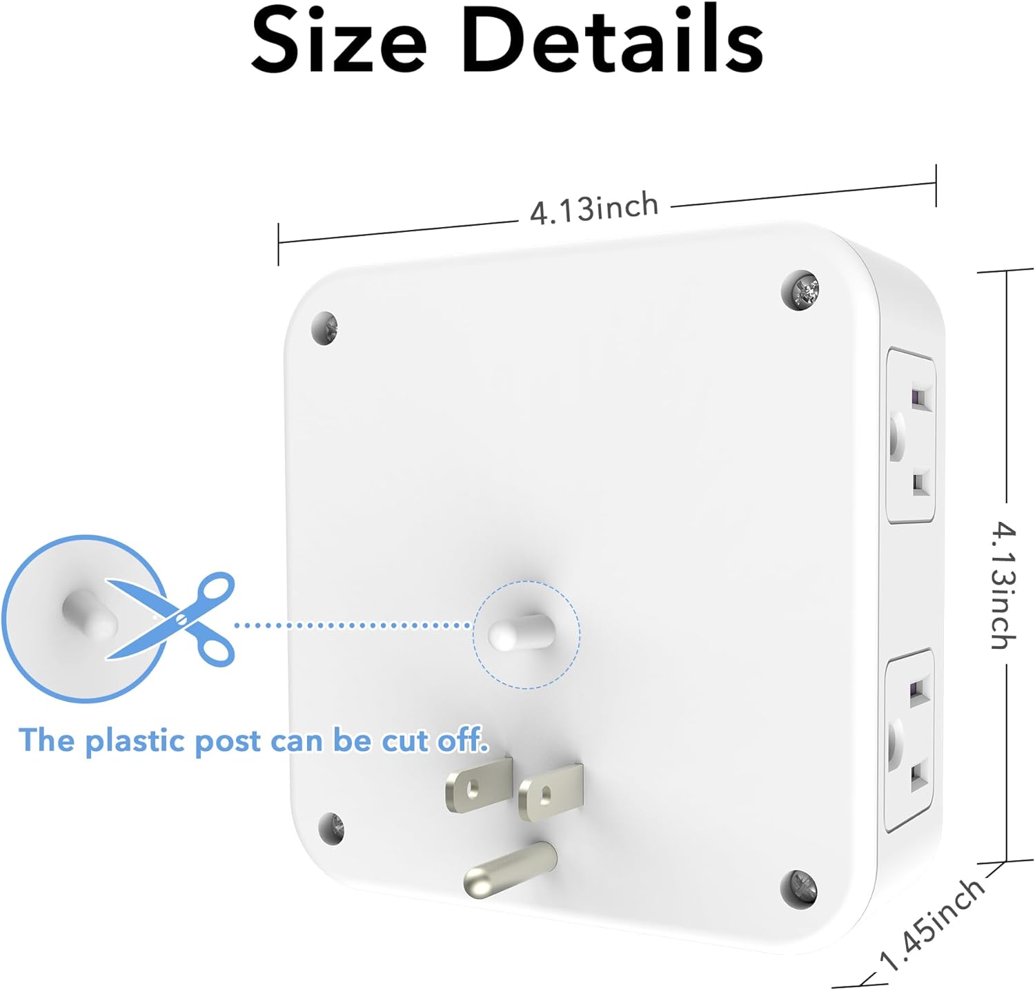 8 Port Surge Protector Wall Outlet, 8 Electrical Outlet Extenders and 3 2024 USB Port