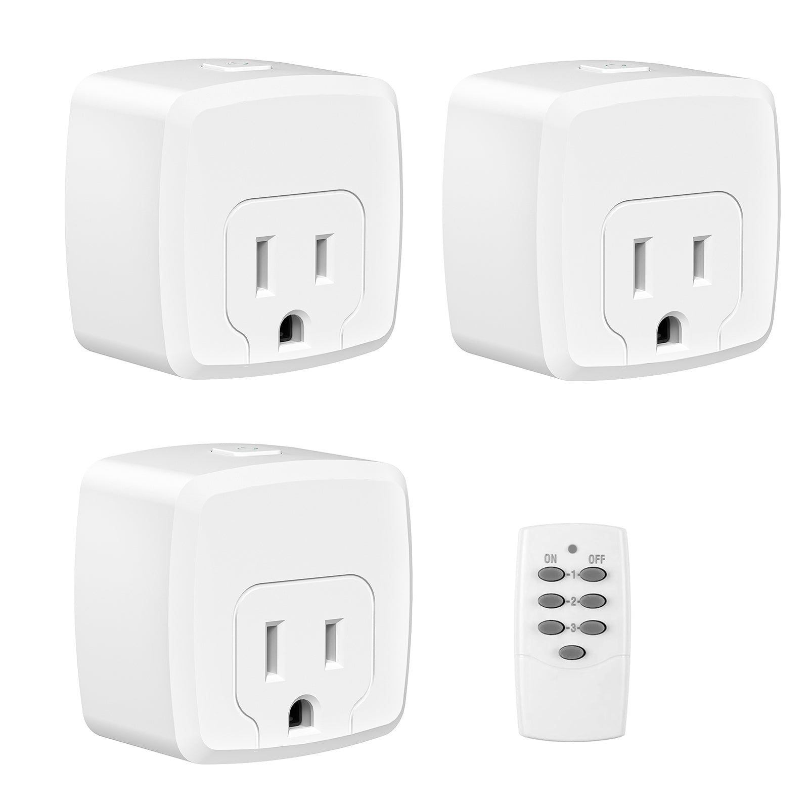 Remote Control Mini Wireless Light Switch Outlet 3 Outlets HBN