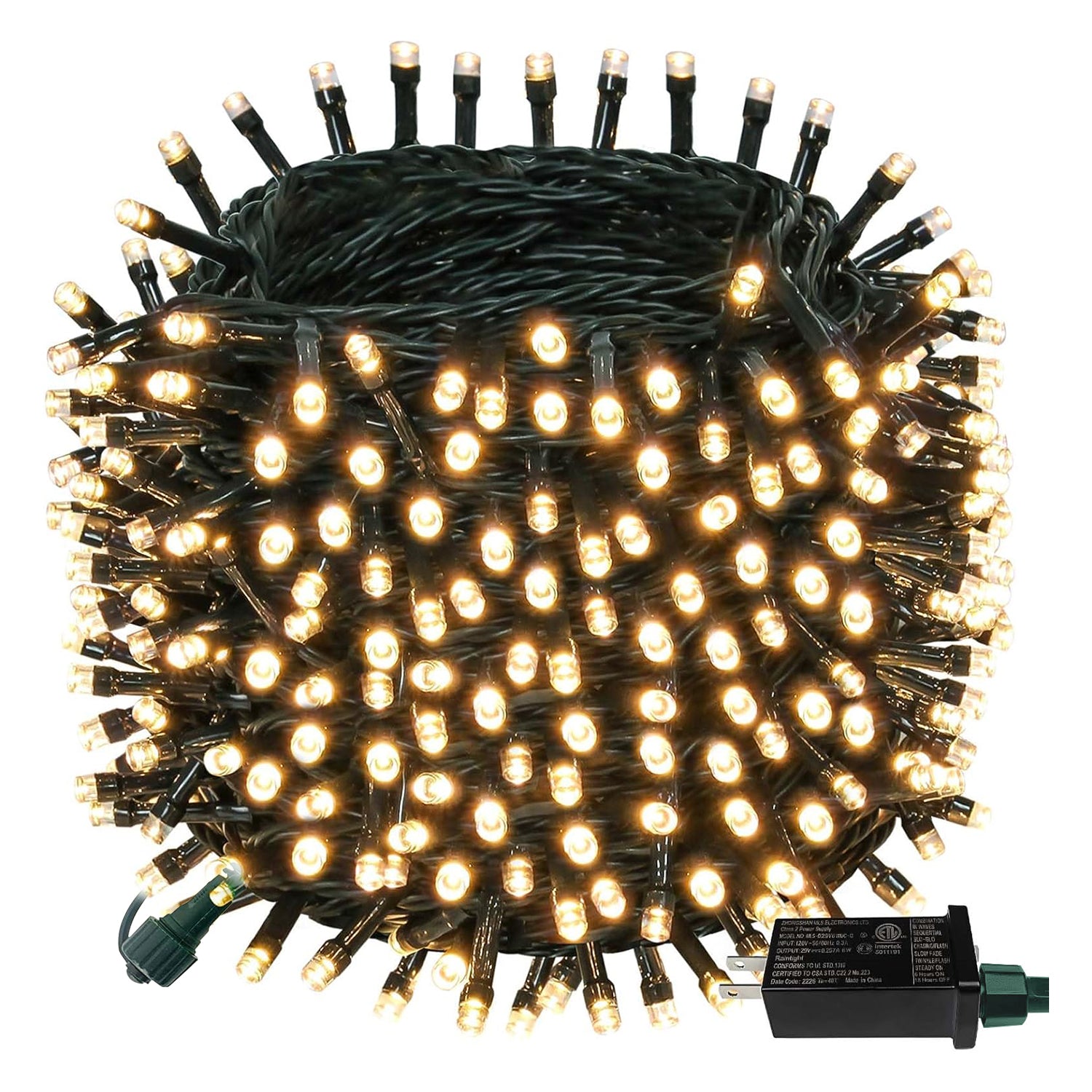 99FT 300 LED Waterproof String Lights, Plug-in Outdoor/Indoor Christmas Tree Lights with 8 Modes Bn-link