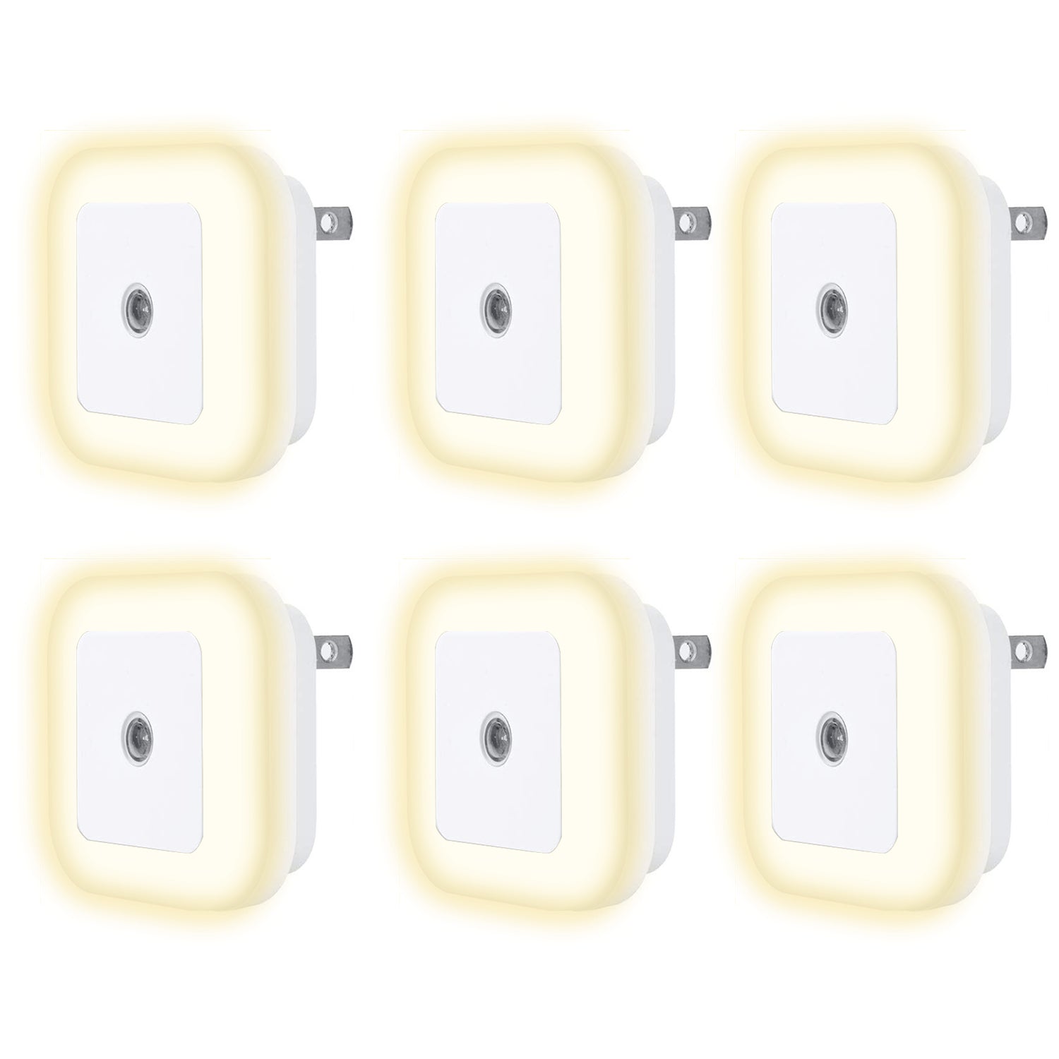 6-Pack Night Light with Smart Sensor Auto-On/Off Plug into Wall Bn-link