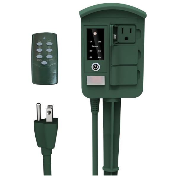 BN-LINK 7 Day Heavy Duty Outdoor Digital Stake Timer, 6 Outlets