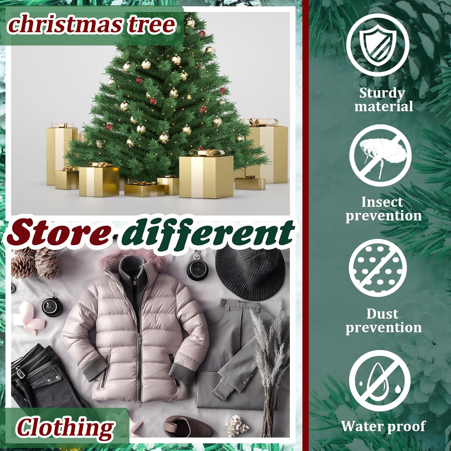 7.5ft Christmas Tree Storage Bag, Heavy-Duty Oxford Christmas Tree Bag With Reinforced Handles Bn-link