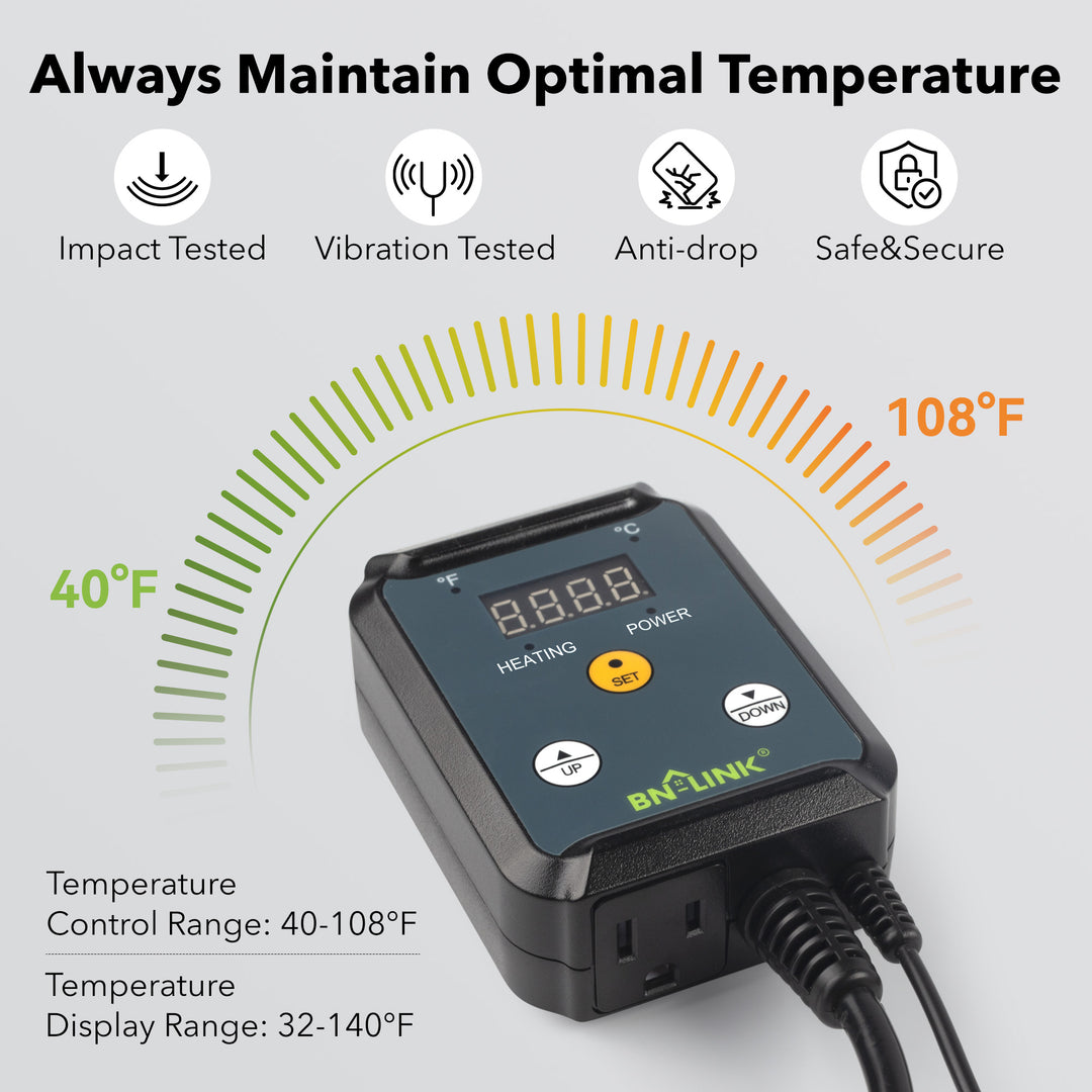 Thermostat Socket with Sensor, Temperature Controller Socket Heating  Digital Temperature Controller with LCD Screen Thermostat Switch for  Greenhouse Seed Germination Aquarium Fridge : : Home & Kitchen