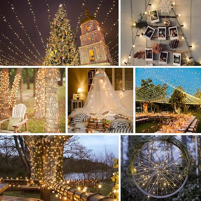 99FT 300 LED Waterproof String Lights, Plug-in Outdoor/Indoor Christmas Tree Lights with 8 Modes Bn-link