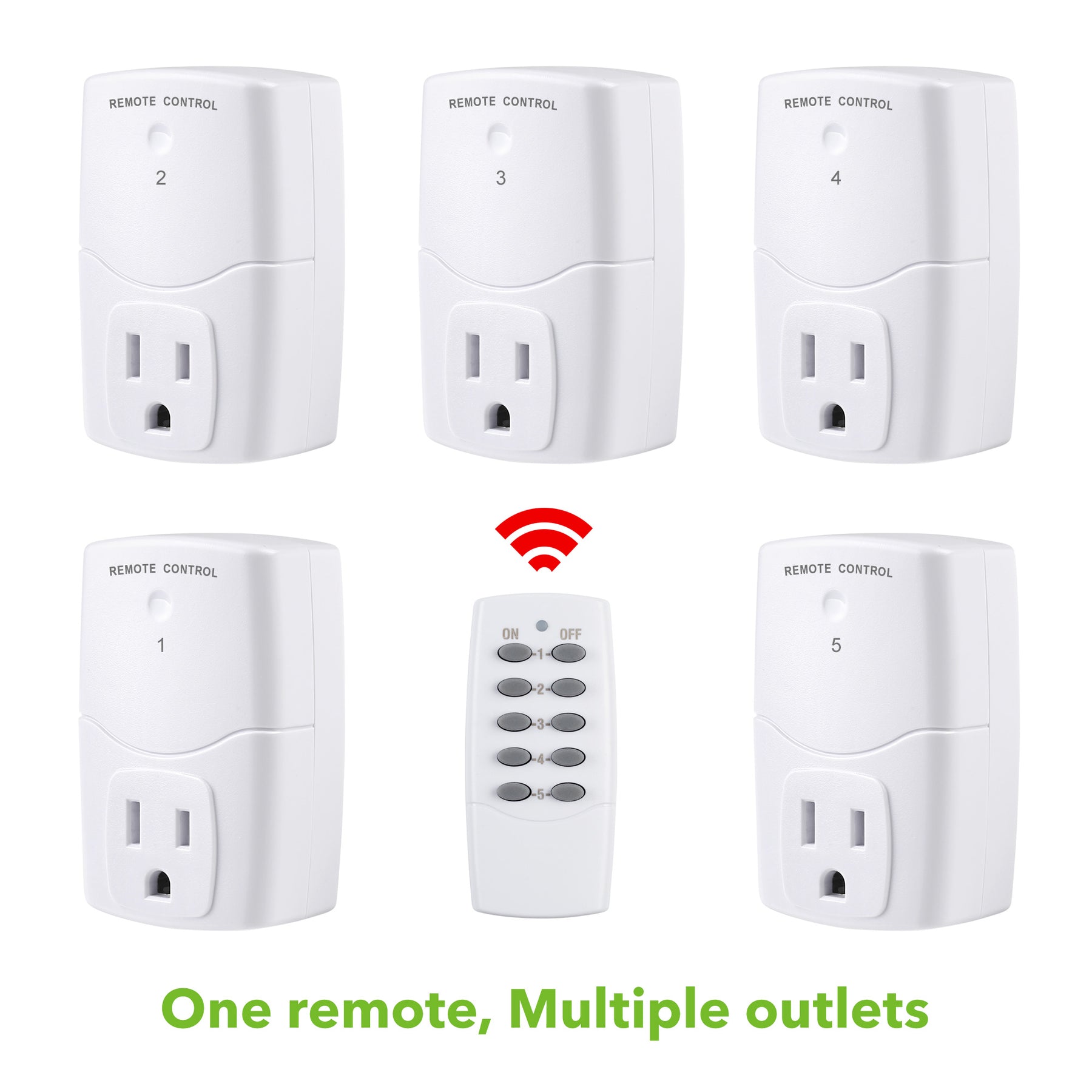 BN-LINK Wireless Remote Control Electrical Outlet Switch (Outdoor With  Remotes) 857333007202