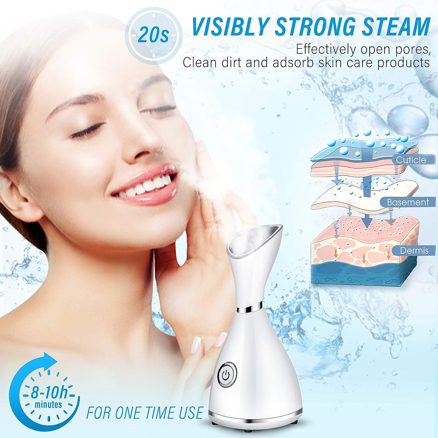 Portable Facial Steamer, Nano Face Steamer Warm Mist Home Skin SPA Steamers Bn-link