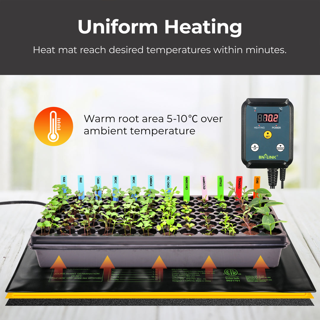 VIVOSUN 3 X 20 Seedling Heat Mat and Digital Thermostat Combo Set