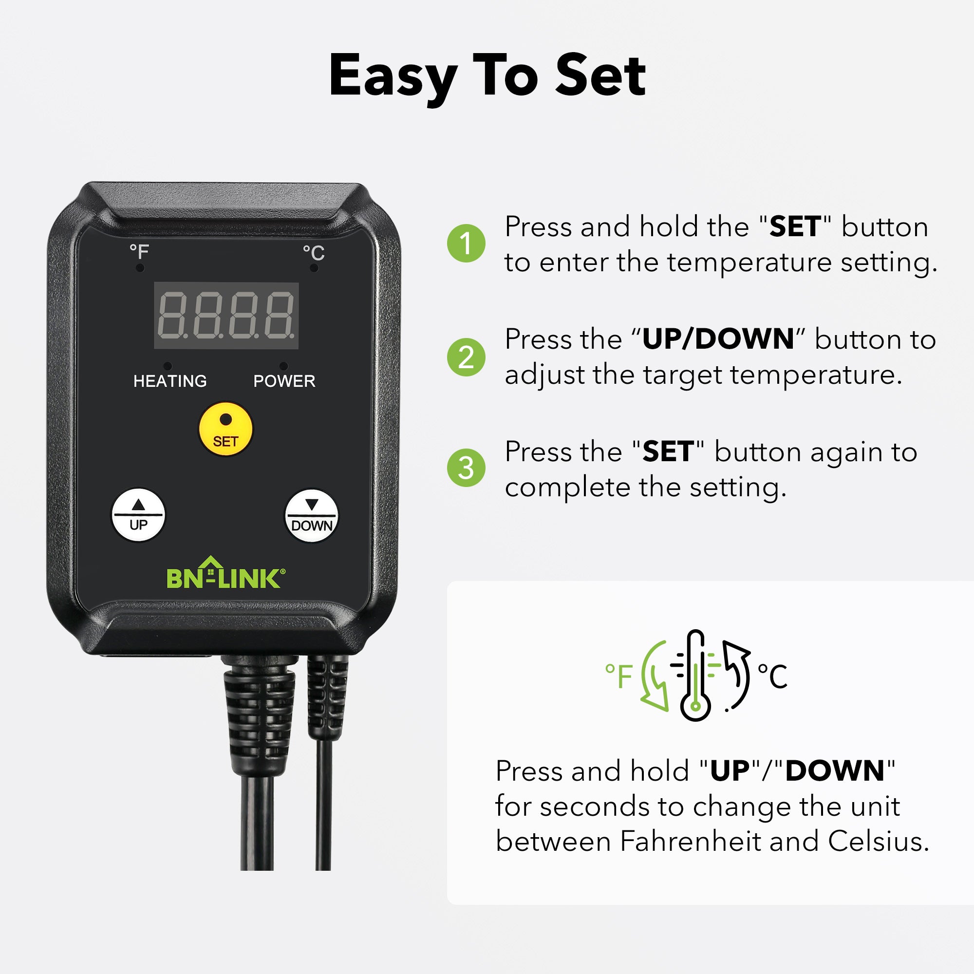 BN LINK Digital Heat Mat Thermostat Controller