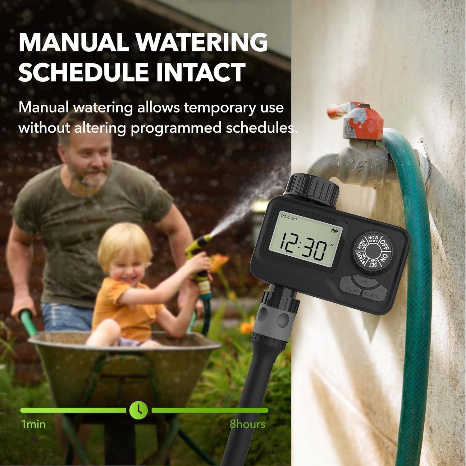 Digital Programmable Waterproof  Sprinkler Timer with Rain Delay Manual & Automatic Irrigation System Bn-link