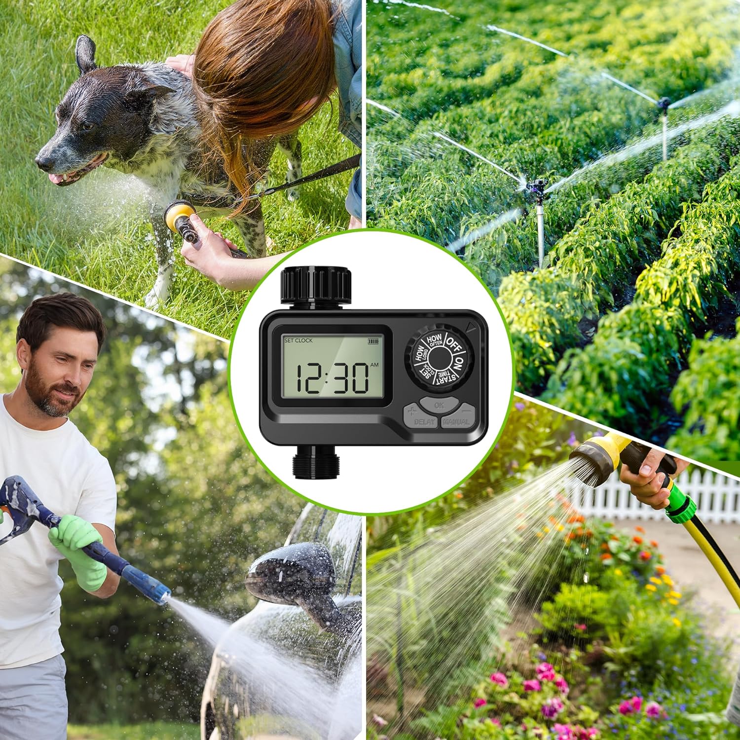 Digital Programmable Waterproof  Sprinkler Timer with Rain Delay Manual & Automatic Irrigation System Bn-link