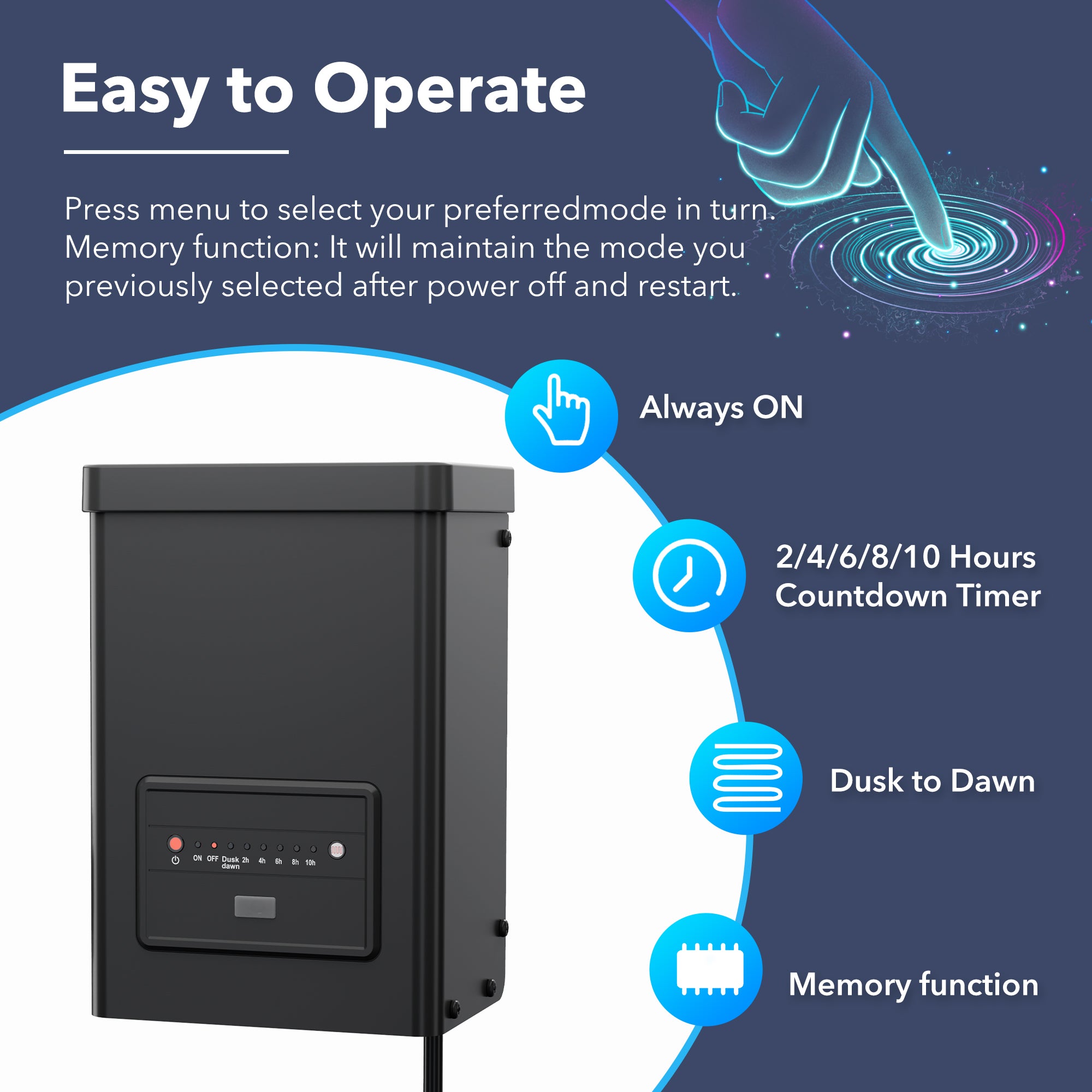 Bn-link 200W Weatherproof Outdoor Transformer for Low Voltage Landscape Lighting, with Timer and Photocell Sensor, 120V AC to 12V AC