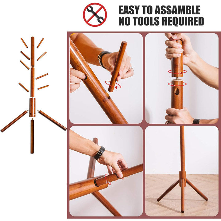 Coat Rack, Bold Freestanding Coat Rack with 8 Hooks and 3 Adjustable Size, Tree Coat Racks Bn-link