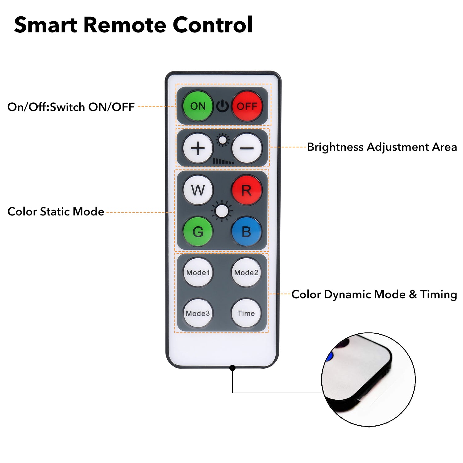 6 Pack LED Cabinet Lights with Remote, Battery Operated Wireless Puck Lights, 3 Colors & 4 Brightness Levels, Tap Push Night Lights Bn-link