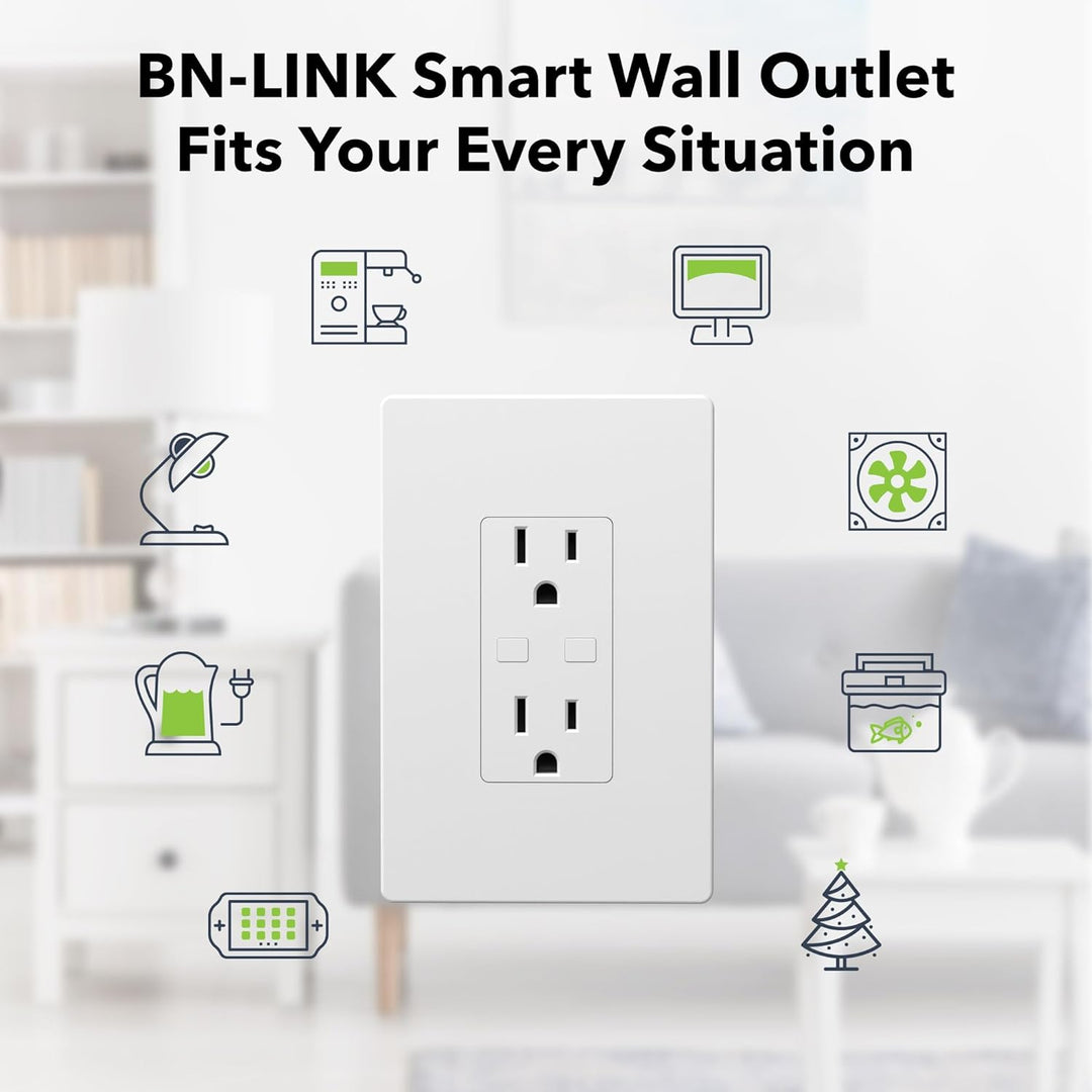 Smart Wi-Fi Plug Outlet Compatible with Alexa, Echo & Google Home BN-L - BN- LINK