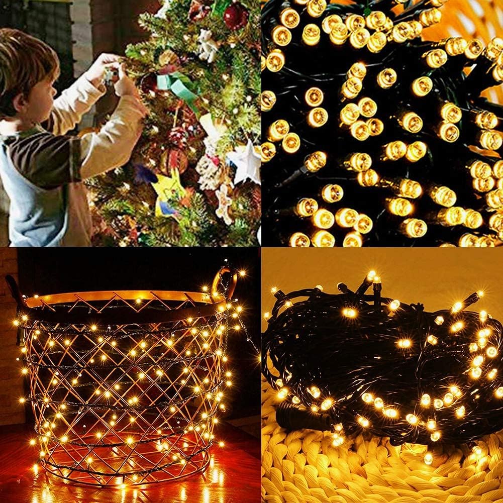 66FT 200 LED Waterproof String Lights, Plug-in Outdoor/Indoor Christmas Tree Lights with 8 Modes Bn-link