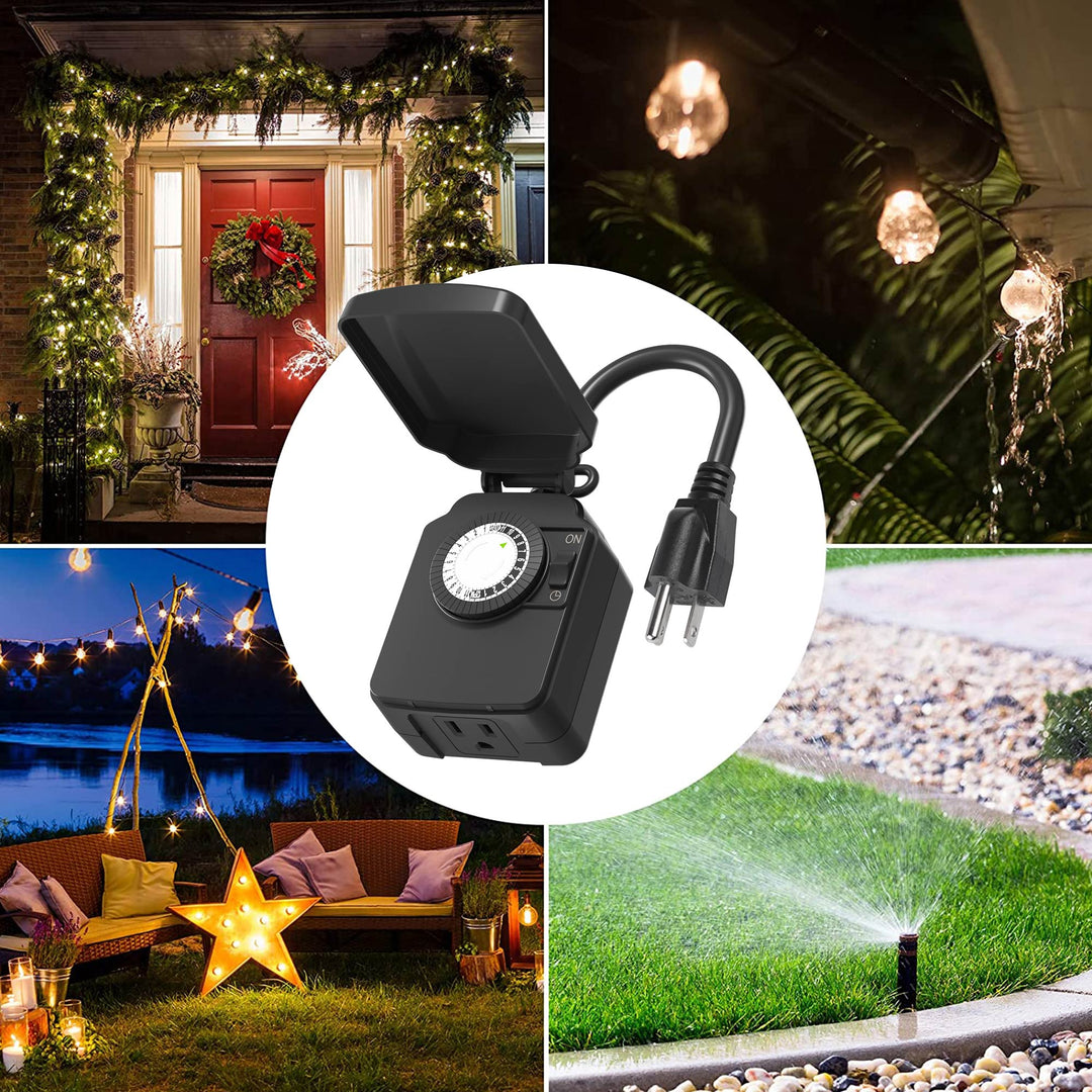 BN-LINK outdoor 24-hour timer with photocell light sensor, water
