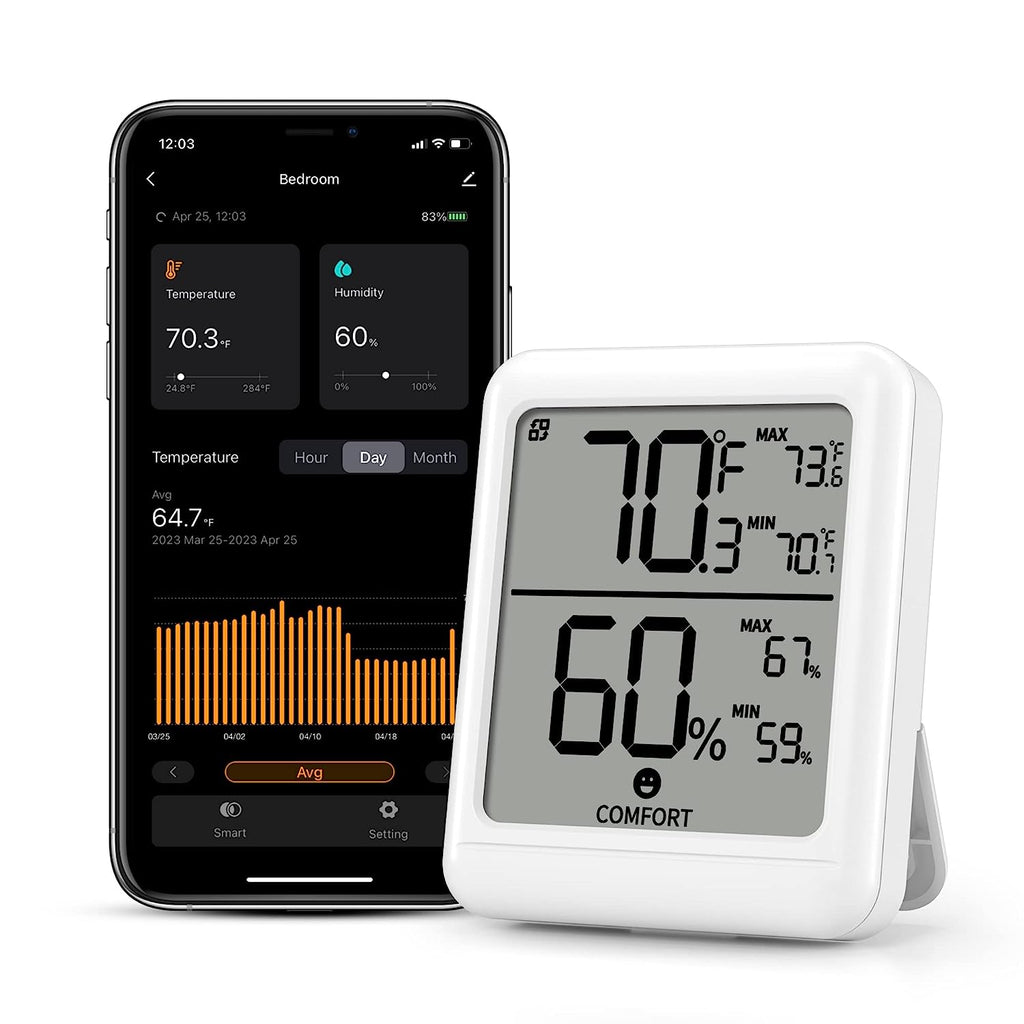 WLAN Smart Termometer Hygrometro, Sensore digitale Mini Temperatura e  Umidità interni, con App per ambiente Remoto per il seminterrato di serra :  : Giardino e giardinaggio