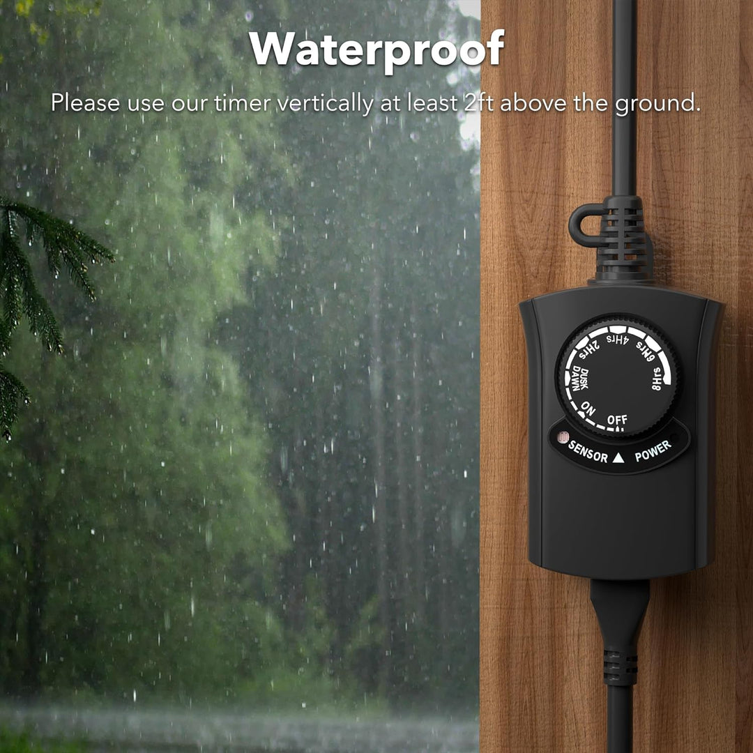 BN-LINK Outdoor Timer with Photocell Light Sensor Waterproof