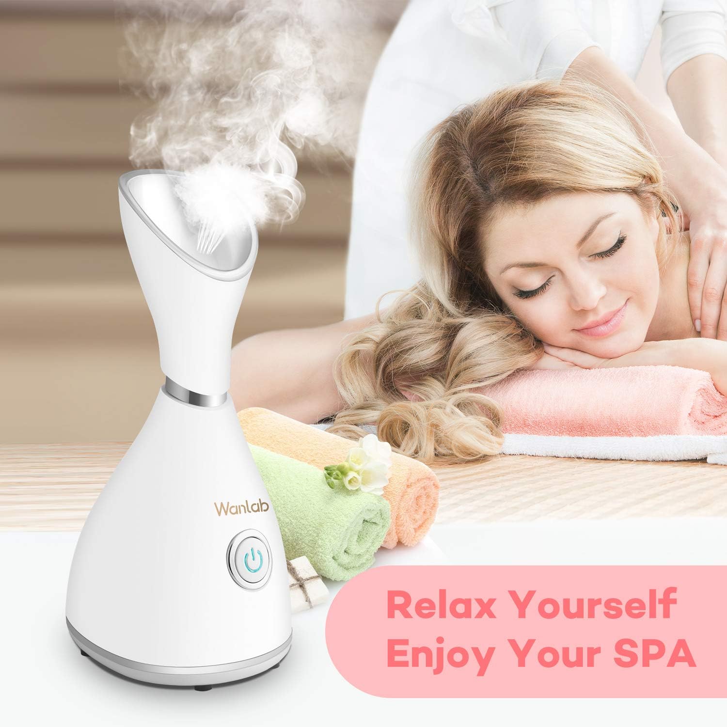 Portable Facial Steamer, Nano Face Steamer Warm Mist Home Skin SPA Steamers Bn-link