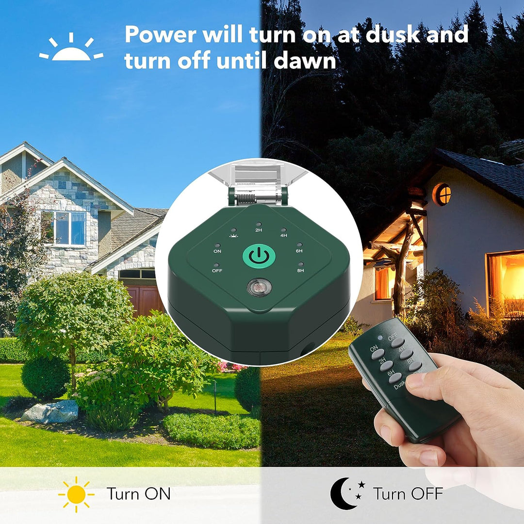 BN-LINK Outdoor Indoor Wireless Remote Control 3-Prong Outlet Weather