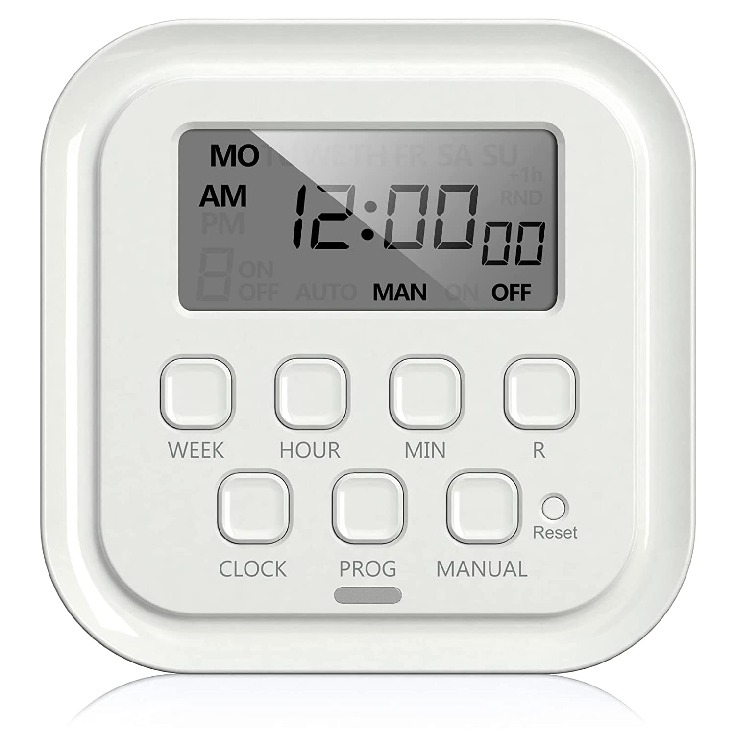 7 Day Heavy Duty Digital Timer, Dual Outlet, On/Off Programs 3-Prong Programmable Timer BN-LINK - BN-LINK