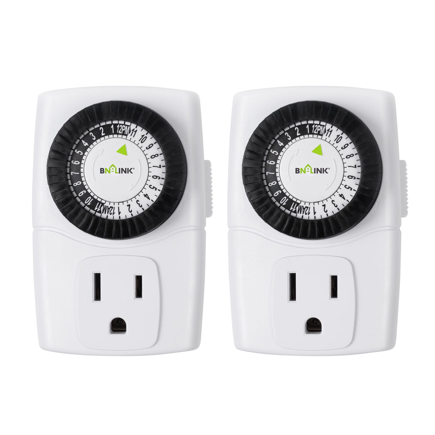 TiFFCOFiO Indoor Mechanical Outlet Timer, 3 Prong Timers for Electrical  Outlets, 24-Hour Programmable Light Timer