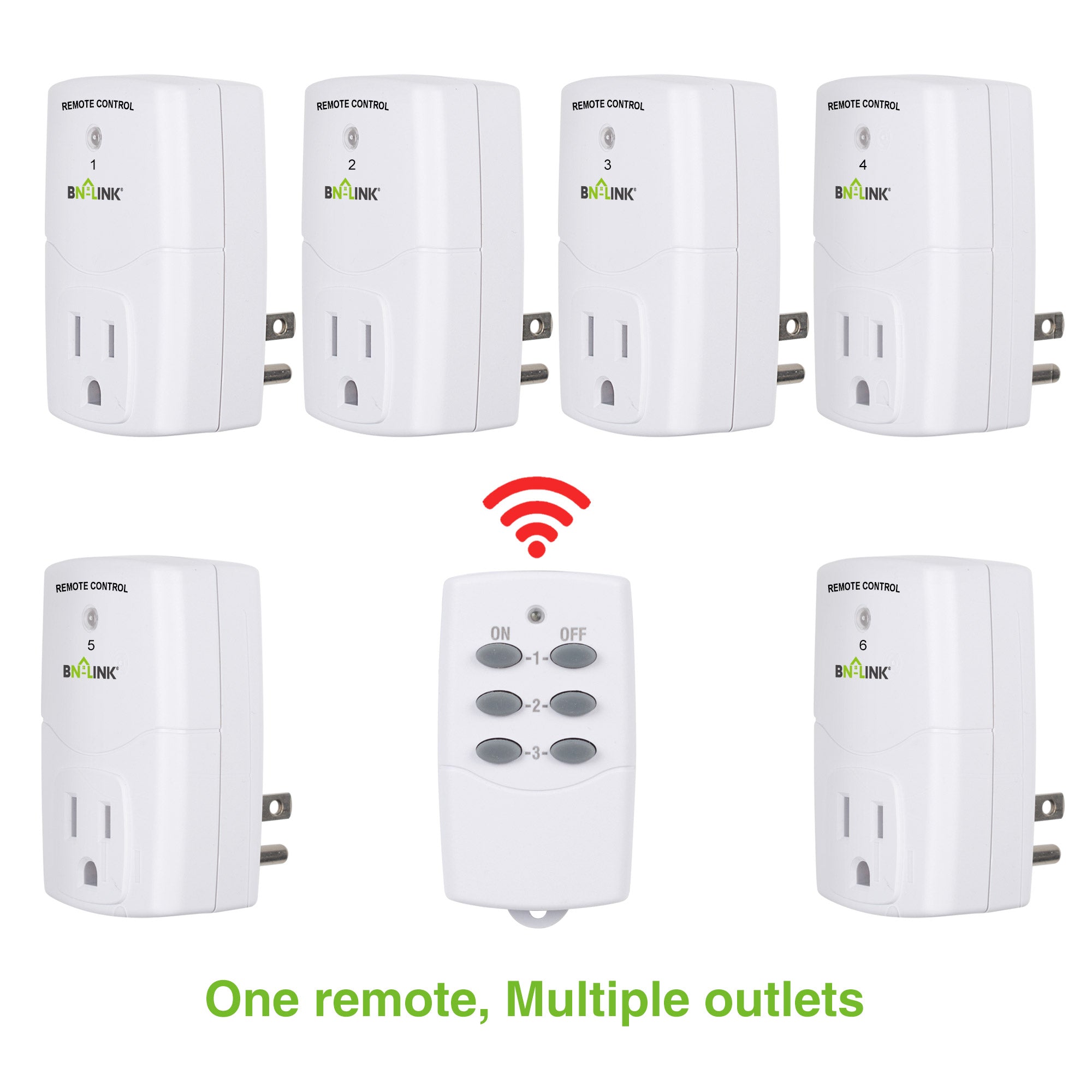 Wireless Remote Control Wall Socket (1 Remote + 3 Outlets) | BN-LINK