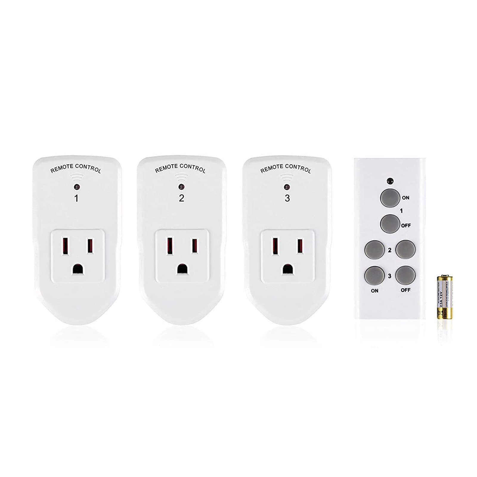 Wireless Remote Control Plugs, 40m/130ft Range for Lights, Appliances,  10A/1200W, 3 Surnice Outlets + 1 Remote