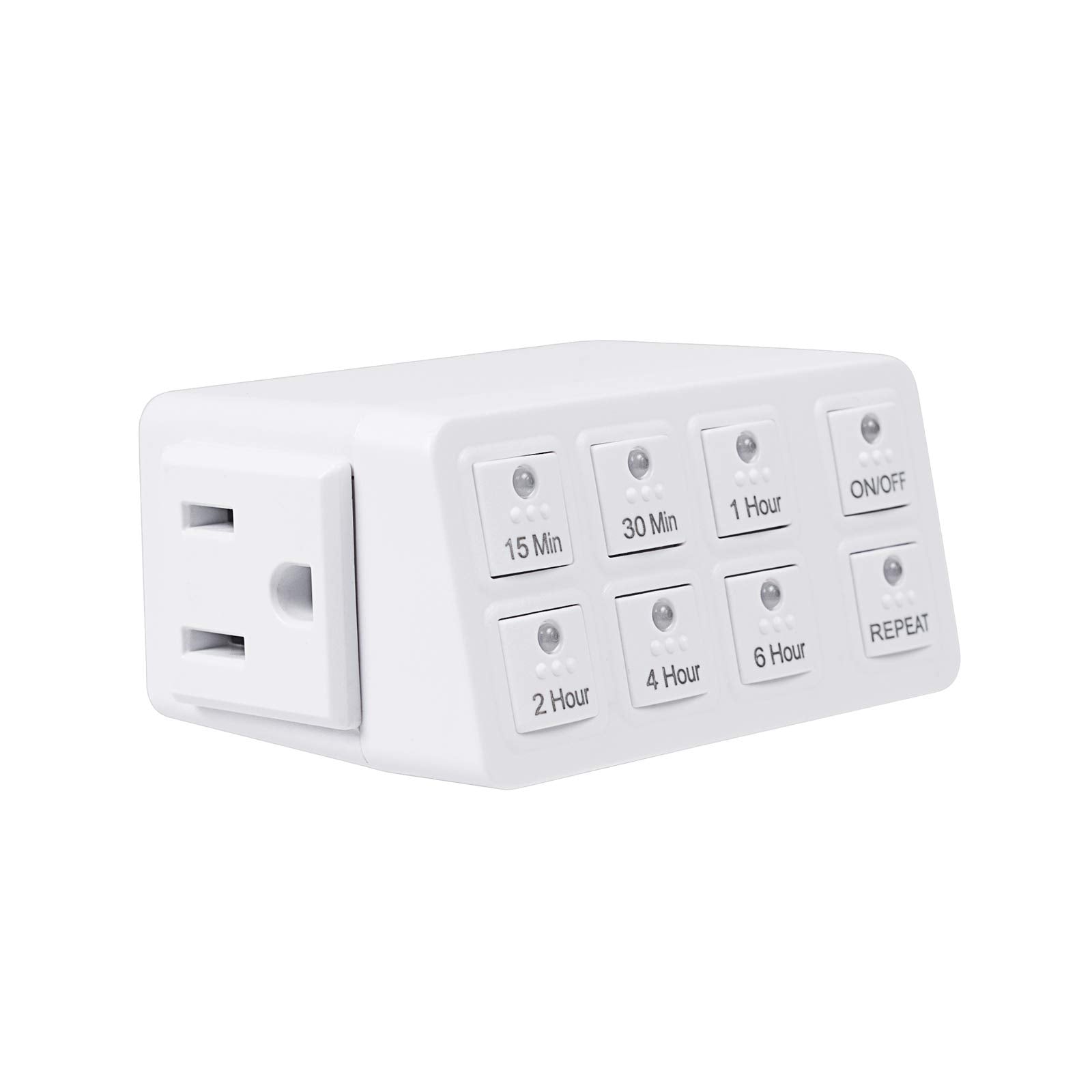 SIMPLE TOUCH Auto Shut-Off Safety Outlet, 30 min 15 min 10 min 5 min  Countdown Timer with HOLD option 