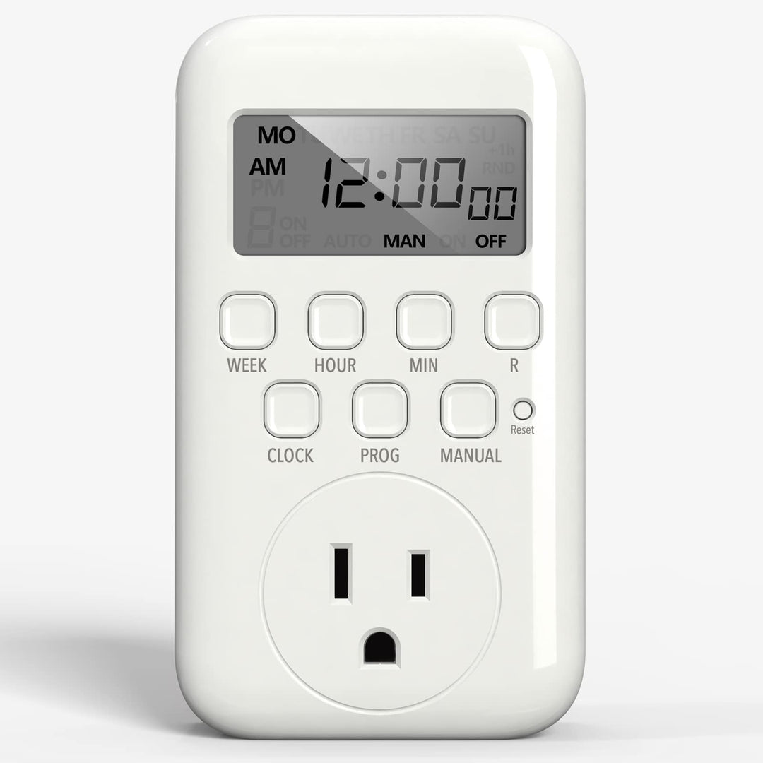 GE 7-Day Programmable Power Strip with Digital Timer, 8 Grounded