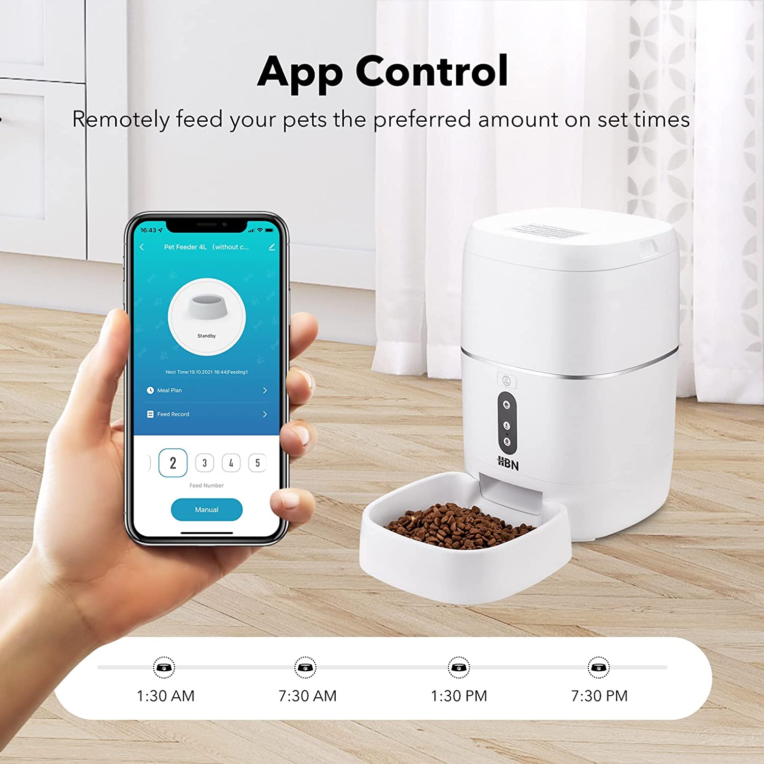 App controlled pet store feeder