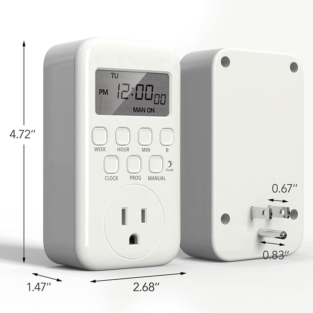 7-Day Programmable Indoor Plug-In Digital Wi-Fi Enabled Timer with  2-Outlets, White