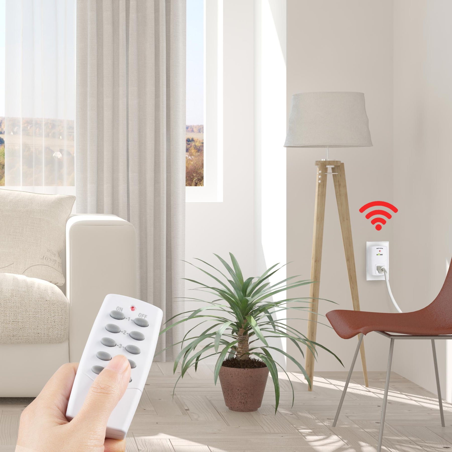 Mini Wireless Wall-Mounting Remote Control Outlet （1 Outlet Only